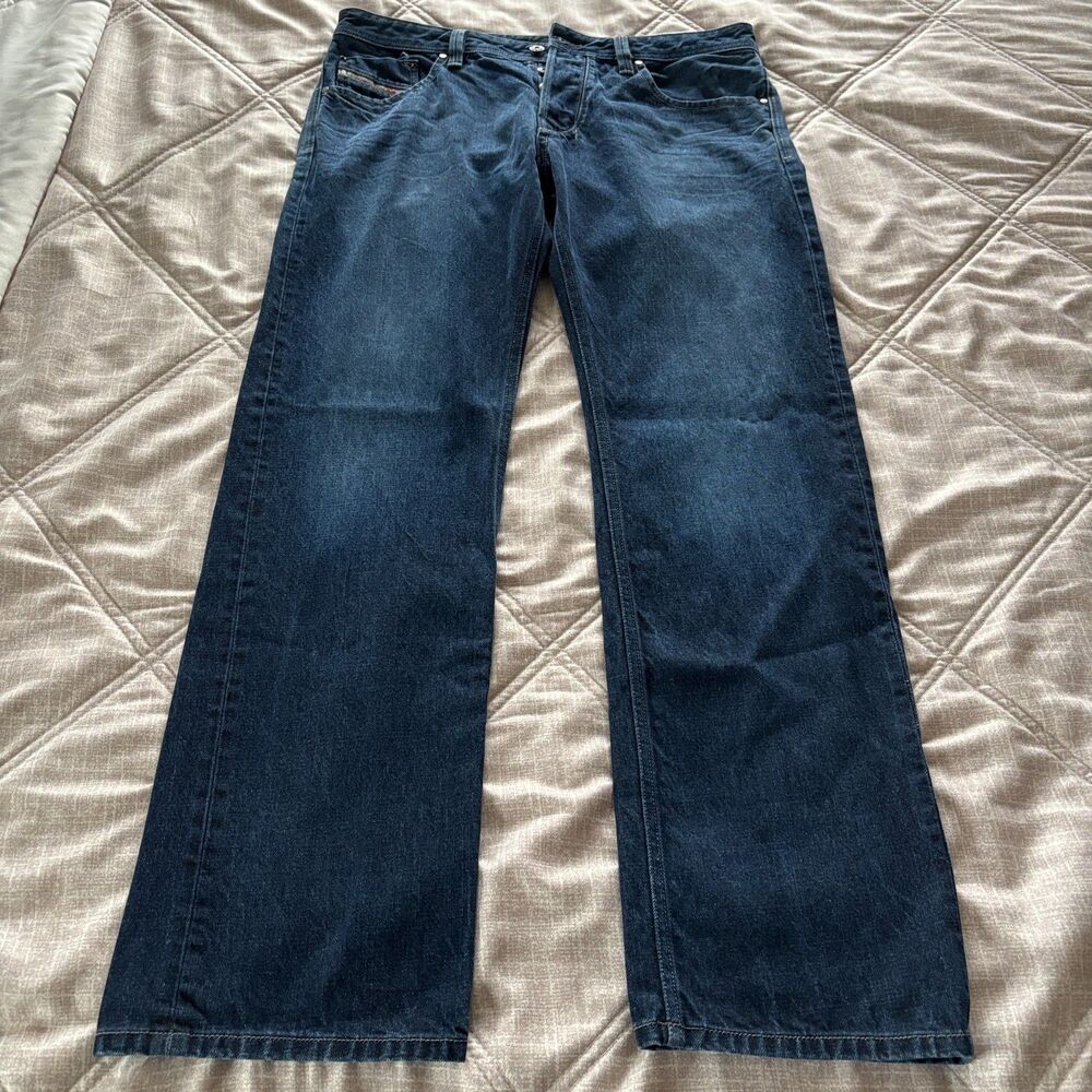 Diesel: Larkee Regular Straight Dark Blue Denim Jeans Size 34x32 Like New